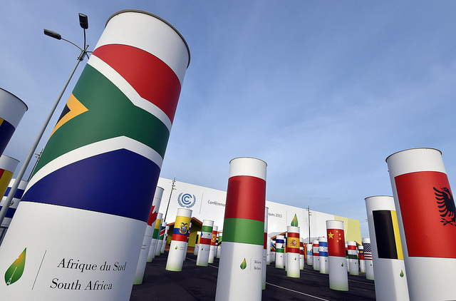 National flags at the Climate Change Conference in Paris