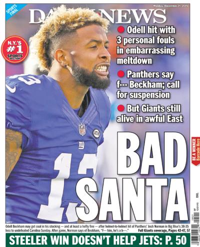 Odell Beckham Jr.'s antics earn him a spot on the naughty list