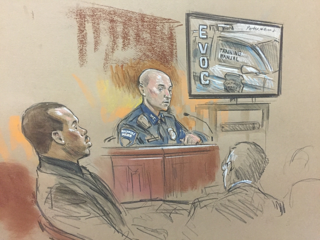 Baltimore sketches from Friday- Freddie Gray court