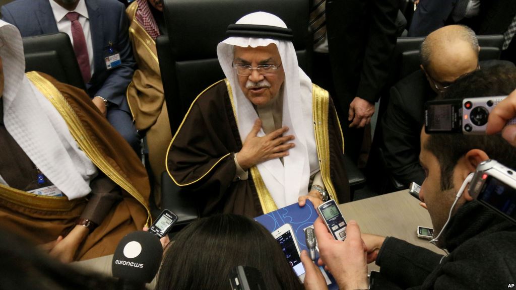 Saudi Arabia Minister of Petroleum and Mineral Resources Ali Ibrahim Naimi speaks to journalists before a meeting of the Organization of the Petroleum Exporting Countries OPEC at their headquarters in Vienna Austria Dec. 4 2015