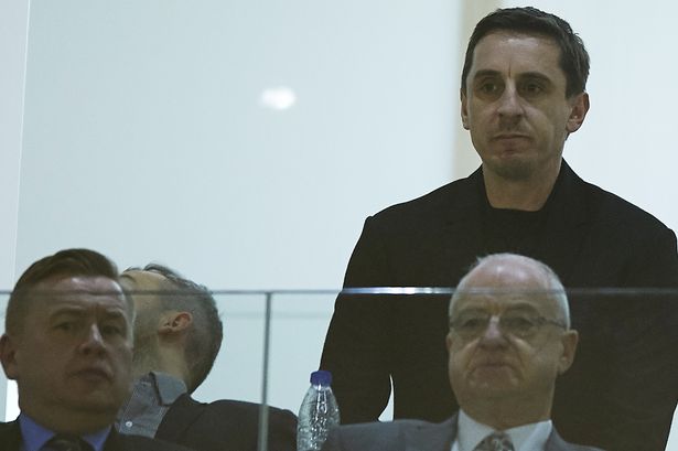 New Valencia CF head coach Gary Neville looks on prior to the La Liga match between Valencia CF and FC Barcelona