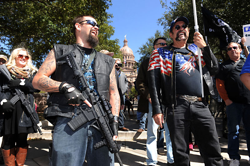 Open carry activists at the Capitol in January