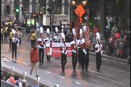 The Maroon Typhoon Marching Band from Jones County Junior College takes part in the annual McDonald's Thanksgiving Day Parade in Chicago Thursday