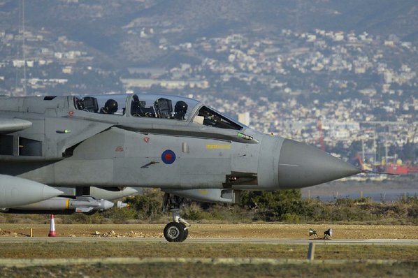 PAVLOS VRIONIDES						Credit AP				A British Tornado warplane returns to its base near Limassol Cyprus after carrying out airstrikes Thursday