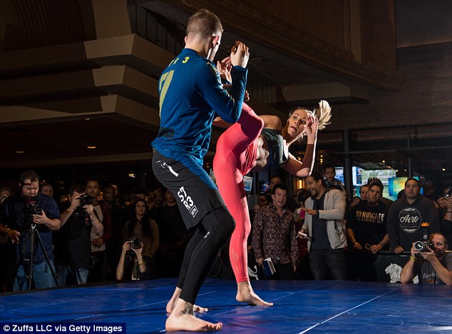 Paige Van Zant holds an open training session for fans at the MGM Grand Hotel in Las Vegas