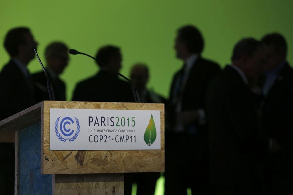 Participants gather during the World Climate Change Conference 2015 at Le Bourget near Paris France