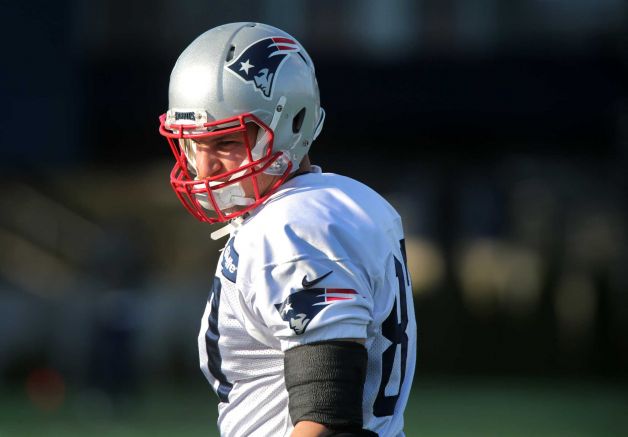 New England Patriots tight end Rob Gronkowski returns to the practice field in Foxborough Mass. Thursday Dec. 10 2015. BOSTON HERALD OUT QUINCY OUT; MANDATORY CREDIT