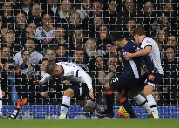 Newcastle United's Aleksandar Mitrovic scores