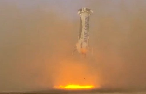 Blue Origin's New Shepard rocket lands upright Monday Nov. 23 2015