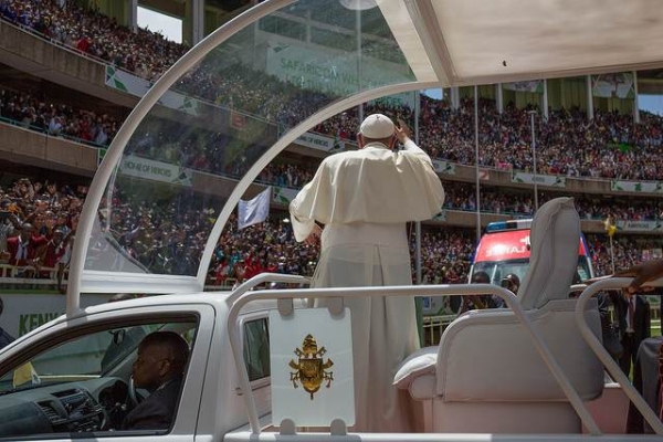 Pope Francis greets followers in Nairobi during a six-day visit to Africa one of the world's fastest-urbanizing continents