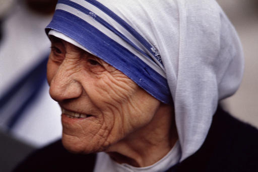 Mother Teresa in Assisi Italy in 1986