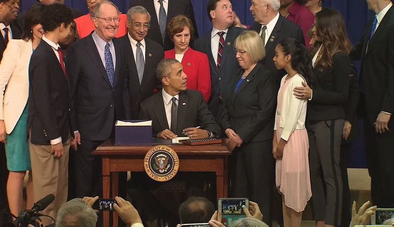 President Obama signs the Every Student Succeeds Act which replaces No Child Left Behind