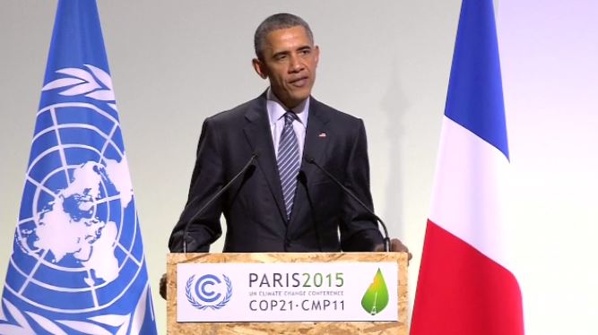 President Obama speaks at climate change conference in Paris