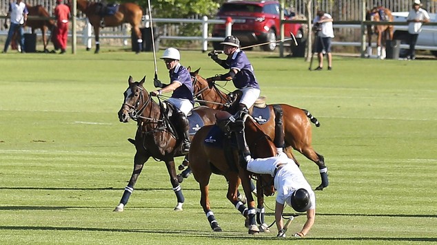 Prince Harry falls from polo pony, twice