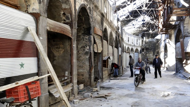 Repair work begins in Homs Syria on Tuesday