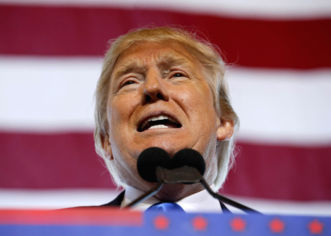 Republican presidential candidate Donald Trump speaks at a campaign rally Wednesday Dec. 16 2015 in Mesa Ariz