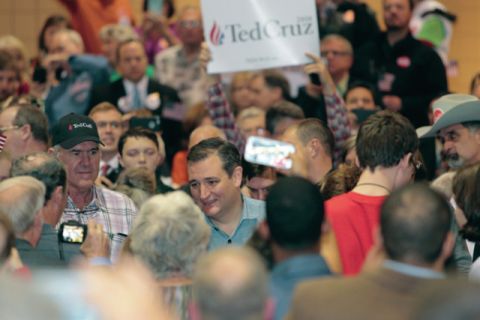 Dale Ellis Republican presidential candidate Ted Cruz works his way through a standing-room only crowd in North Little Rock Tuesday Dec. 22 on the sixth day of a week-long “Christmas Tour.” The Texas senator was making his second visit to Arkansas