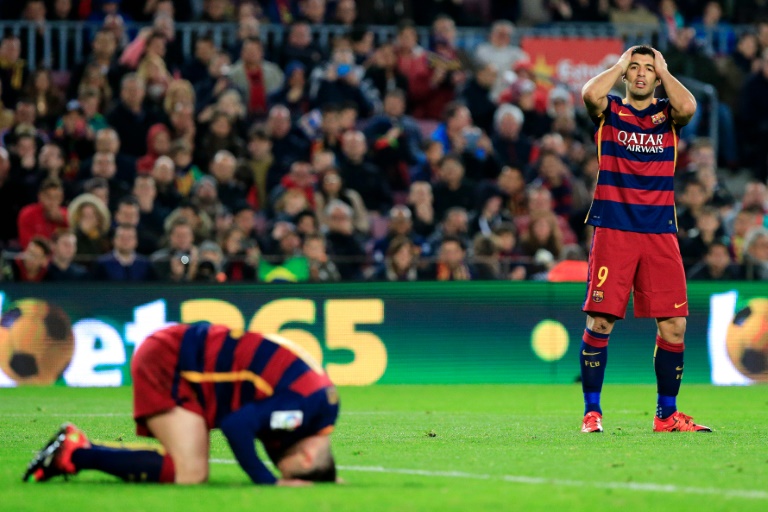 AFP  Pau BarrenaFC Barcelona's forwards Lionel Messi and Luis Suarez gesture after missing a goal during the Spanish league football match FC Barcelona vs Deportivo de La Coruna at the Camp Nou stadium in Barcelona