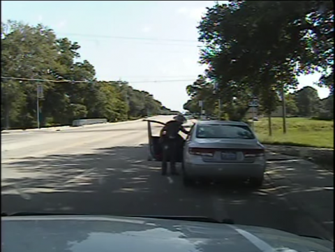 Sandra Bland's traffic stop. Screenshot via Texas Department of Public Safety