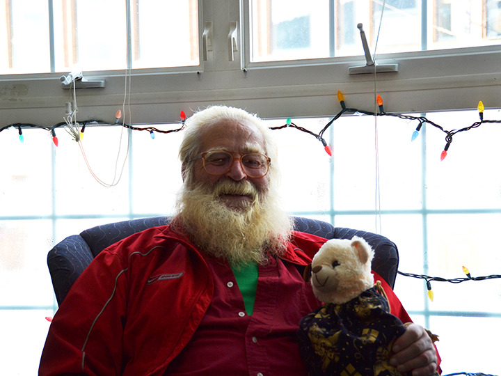 Santa Claus stopped by The Free Press office before his busiest day of the year.- B. Catton