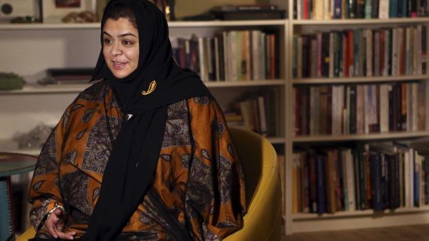 Haifa al-Hababi a candidate for Saudi Arabia's municipal elections gives an interview in the capital Riyadh before the vote in which women were included as candidates and voters for the first time