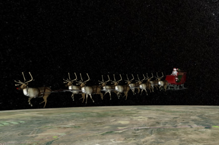 Screengrab of santa's trip