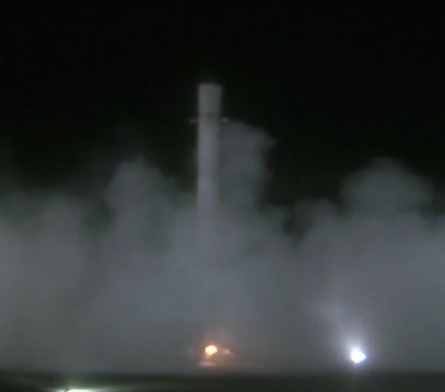 Screenshot of Falcon 9 Landing via YouTube