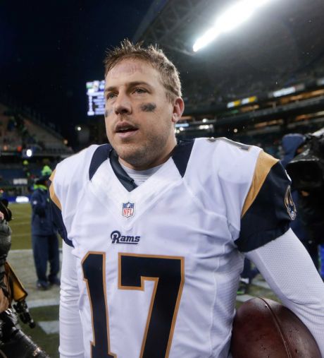 St. Louis Rams quarterback Case Keenum walks off the field after the team defeated the Seattle Seahawks 23-17 in an NFL football game Sunday Dec. 27 2015 in Seattle