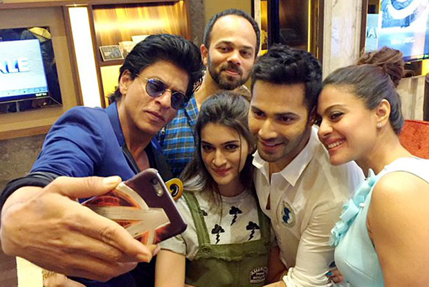 Shah Rukh Khan Rohit Shetty Kriti Sanon Varun Dhawan and Kajol