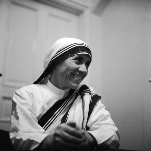 Mother Teresa, the Albanian nun who dedicated her life to the poor the destitute and the sick of Calcutta