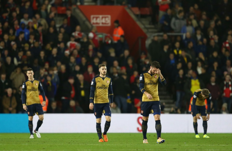 AFP  Justin TallisL-R Arsenal's defender Laurent Koscielny, midfielder Aaron Ramsey striker Olivier Giroud and defender Nacho Monreal react to conceding the opening goal of an English Premier League football match against Southampton on Decemb