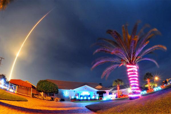 The SpaceX Falcon 9 rocket lifts off over Cocoa Beach Fla. at Cape Canaveral Air Force Station Monday Dec. 21 2015