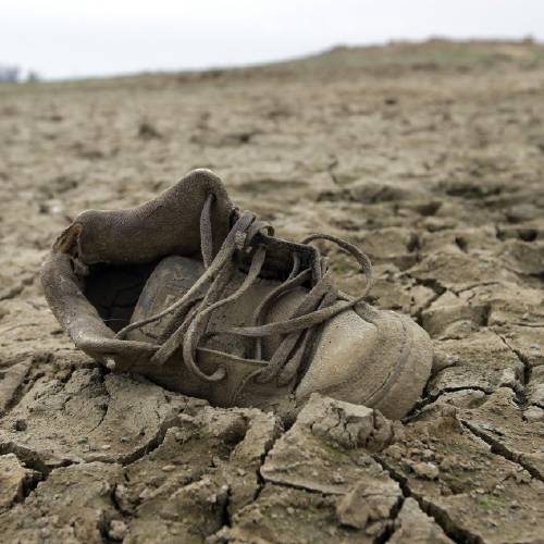 27 2015 a shoe sits on the dry lake bed at Folsom Lake in Folsom Calif. The State Water Resources Control Board is expected to release statewide water conservation figures for October at a water board meeting T