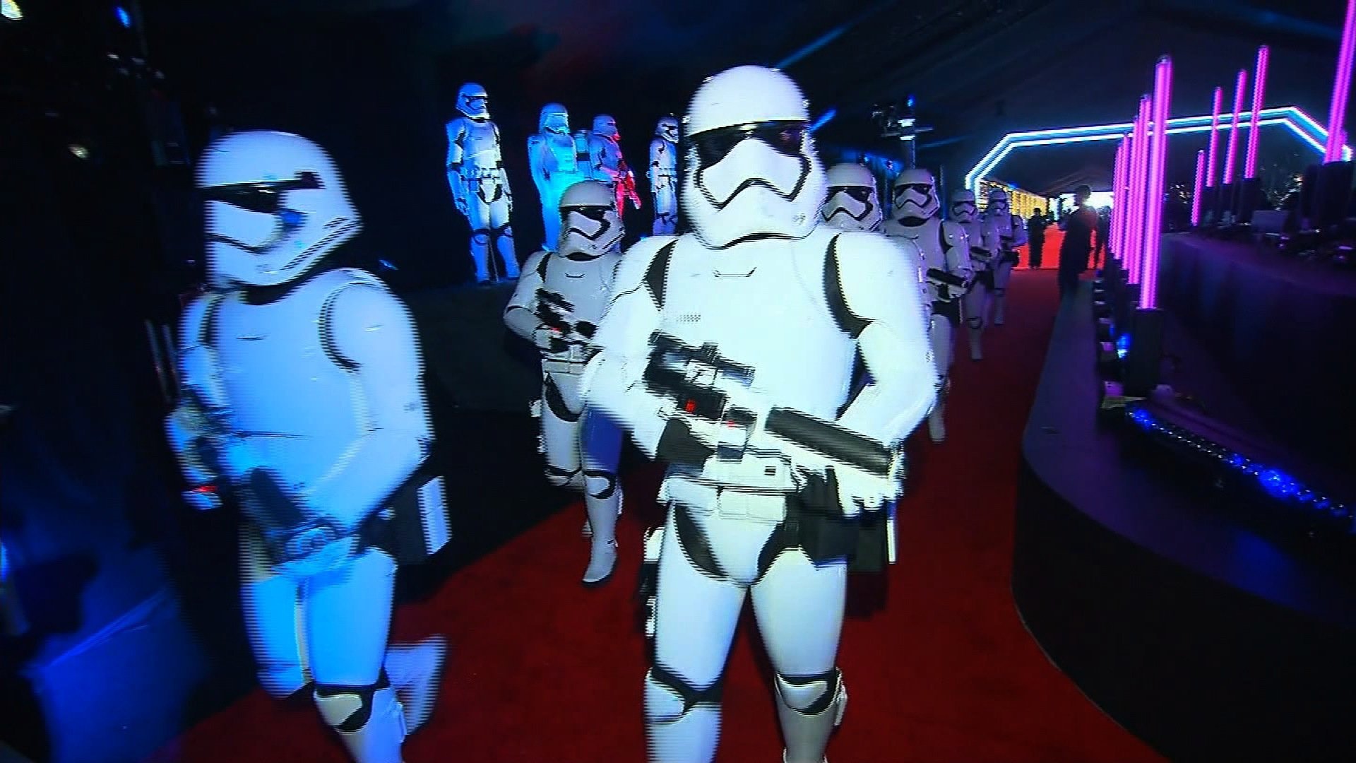 Stormtroopers on the red carpet of the Star Wars The Force Awakens premiere in Los Angeles