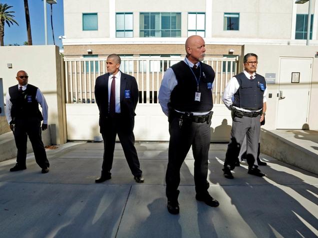 Security is tight after a car carrying Enrique Marquez Jr. arrived at U.S. District Court in Riverside California