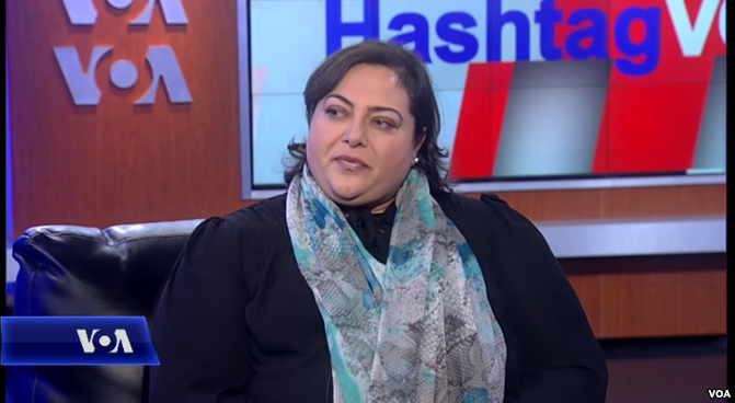 Suzanne Meriden director of operations Syrian American Council appearing on Hashtag VOA Nov. 24 2015