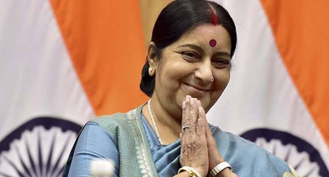 Amidst uproar in RS Sushma Swaraj makes a statement in Parliament on Pak visit