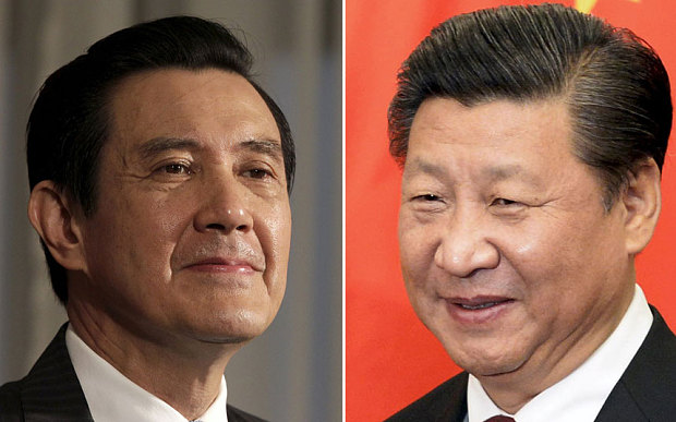 Taiwan President Ma Ying-jeou and Chinese President Xi Jinping