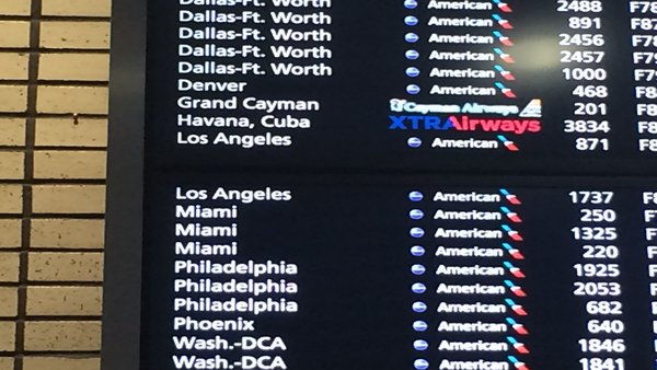 Tampa International Airport flight board