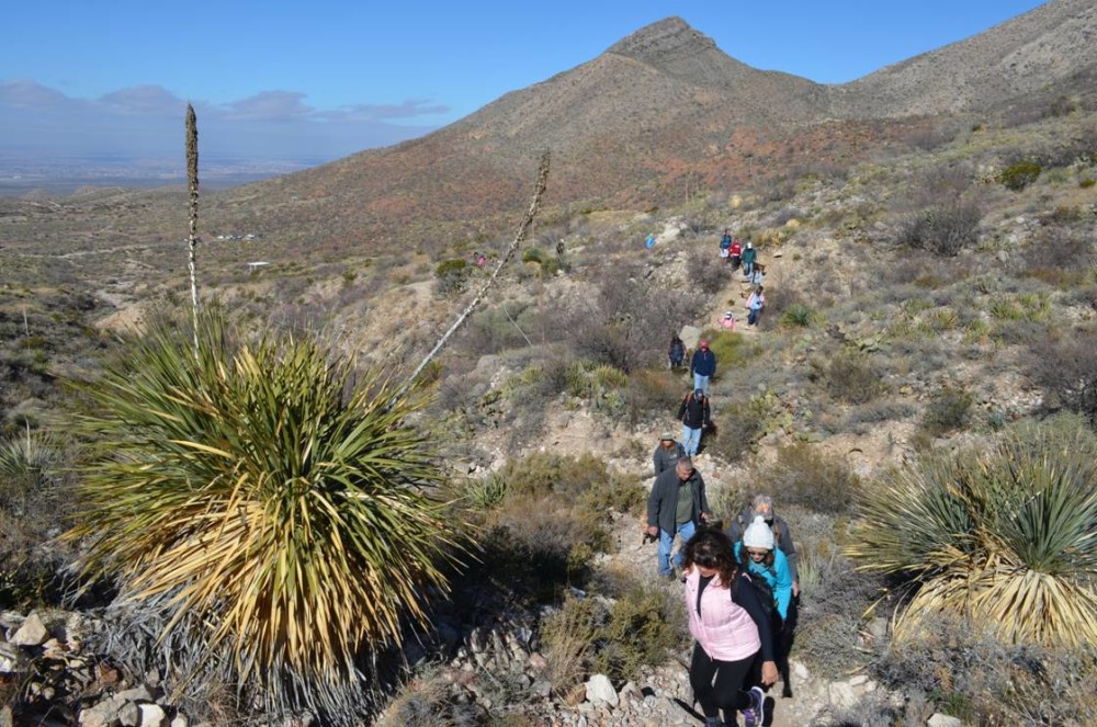 Texas Parks and Wildlife Department
Visitors participate in the 2015 First Day Hike in the Franklin Mountains