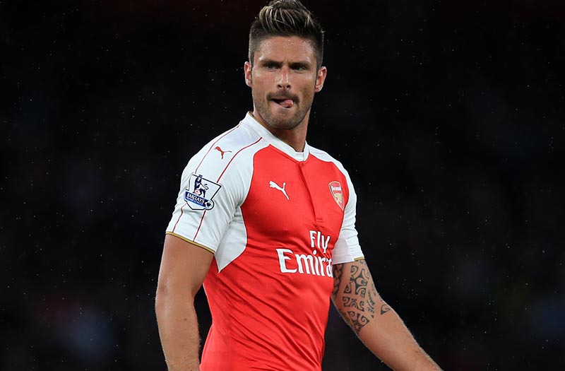 24 August 2015- Barclays Premier League- Arsenal v Liverpool- Olivier Giroud of Arsenal