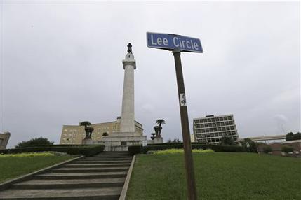 The Robert E. Lee Monument is seen in Lee Circle in New Orleans