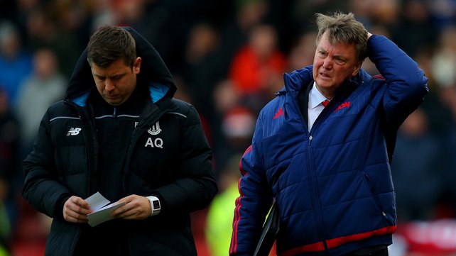 The United manager showing the pressure on the Britannia Stadium sideline