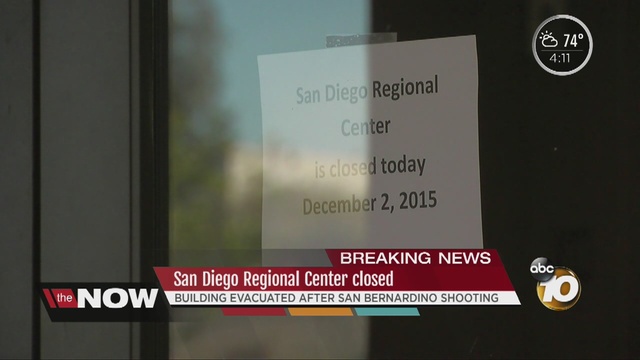 The building was evacuated after the San Bernardino shooting.                      KGTV