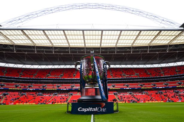 Capital One Cup-placed-on-the-Wembley-pitch