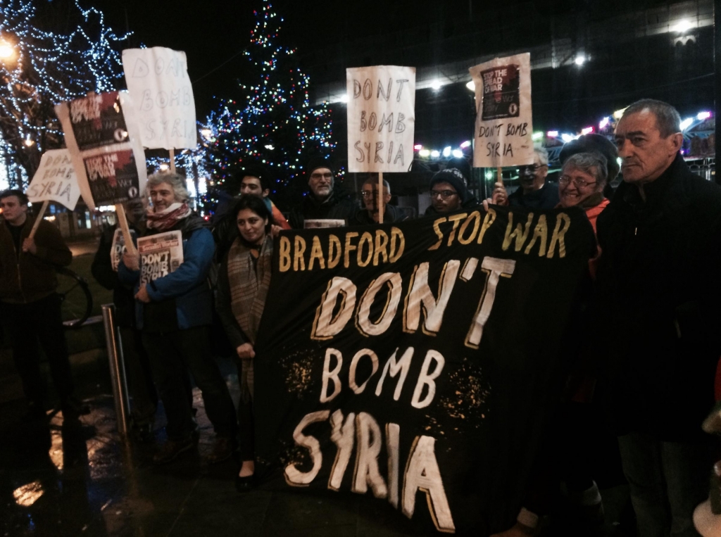 The protest in Centenary Square Bradford