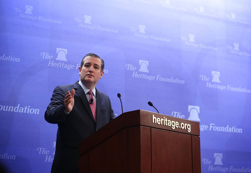 Republican presidential candidate Sen. Ted Cruz speaks at the Heritage Foundati