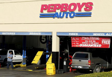 A Pep Boys auto parts store is shown in Encinitas California