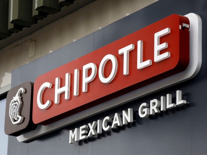 A sign is seen at a Chipotle Mexican Grill restaurant in San Francisco California in this file