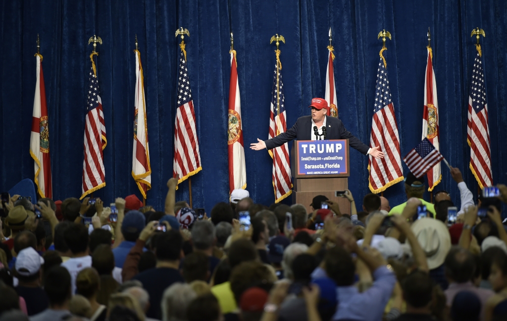 Thousands of supporters show up for the Donald Trump rally on Saturday in Sarasota Florida at Robarts Arena. STAFF